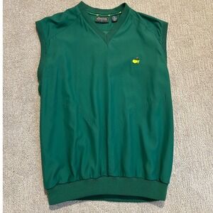 Masters Collection Mens Green Golf Vest Masters Logo Size M